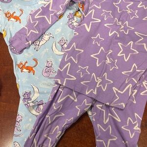 Starry Night Kids Pajama Set - Purple and Blue